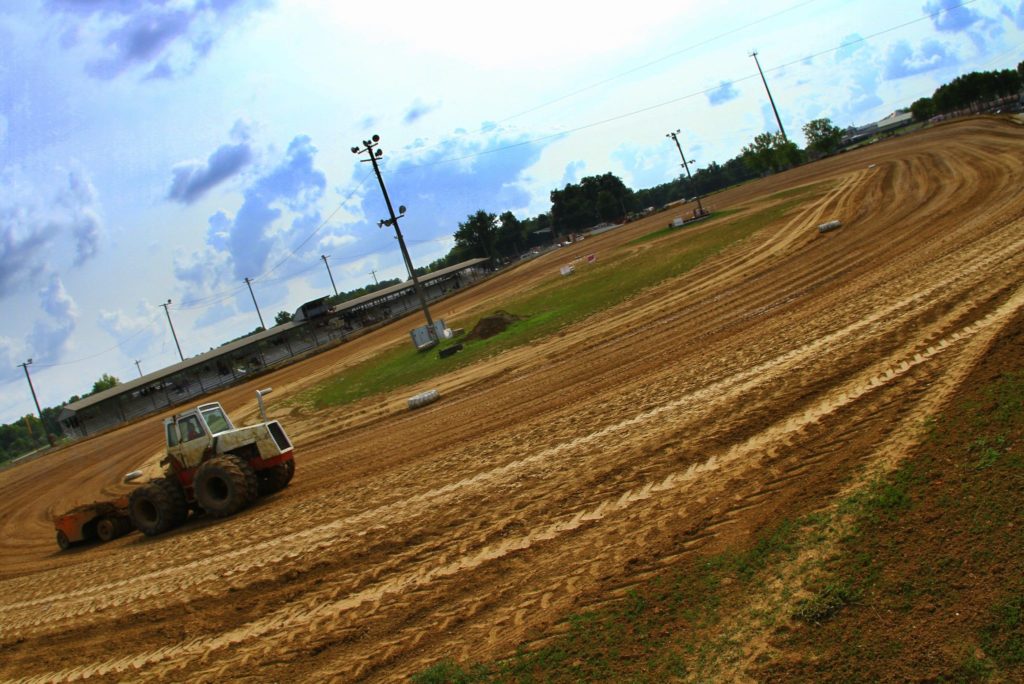 Tractor on track at Charleston Speedway