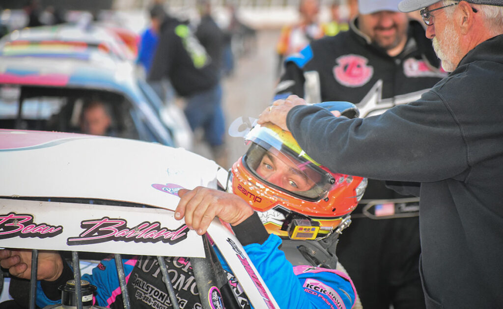 Beau Ballard climbs into his car